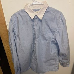 Blue and white striped shirt